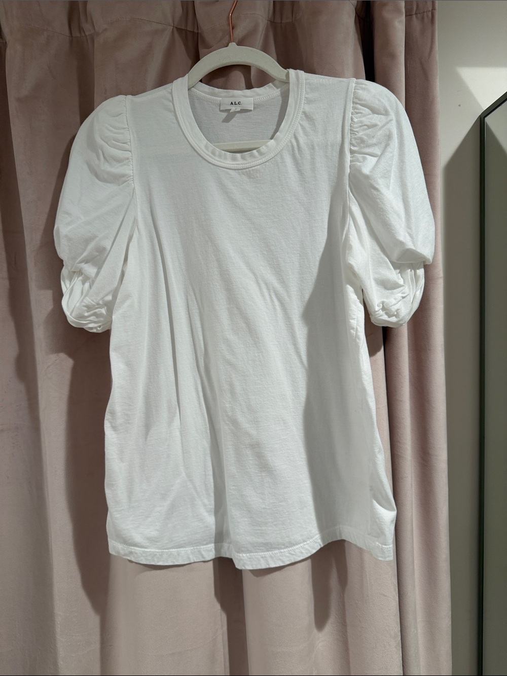 A.L.C. White Puff Sleeve Crew Tee